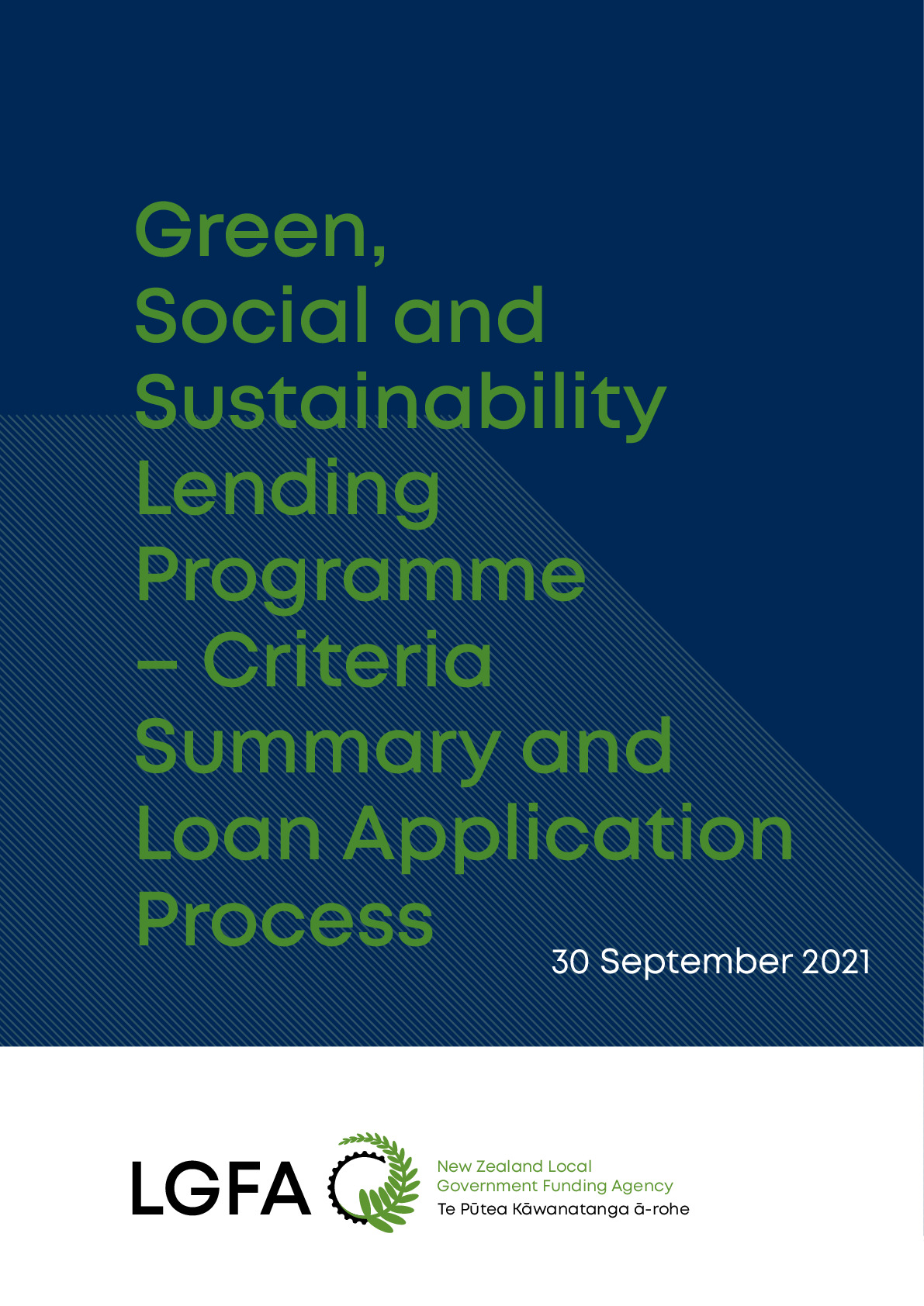 LGFA Green Social and Sustainability (GSS) Lending Program - Criteria Summary 30092021 Final