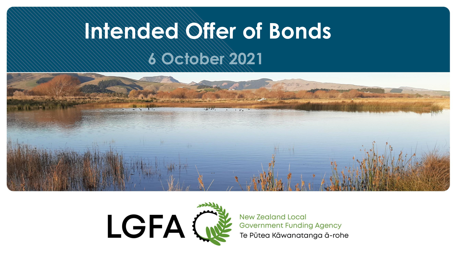 LGFA Intended Offer of Bonds -  October 2021
