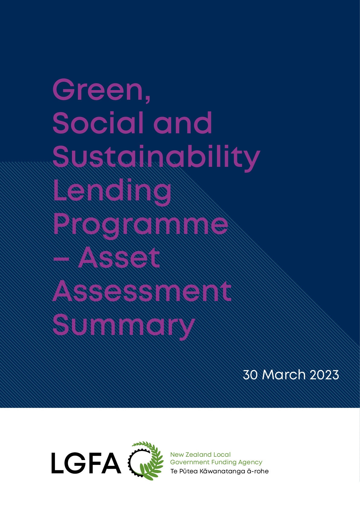 LGFA Green Social and Sustainability (GSS) Lending Program - Asset Assesment Summary 30032023