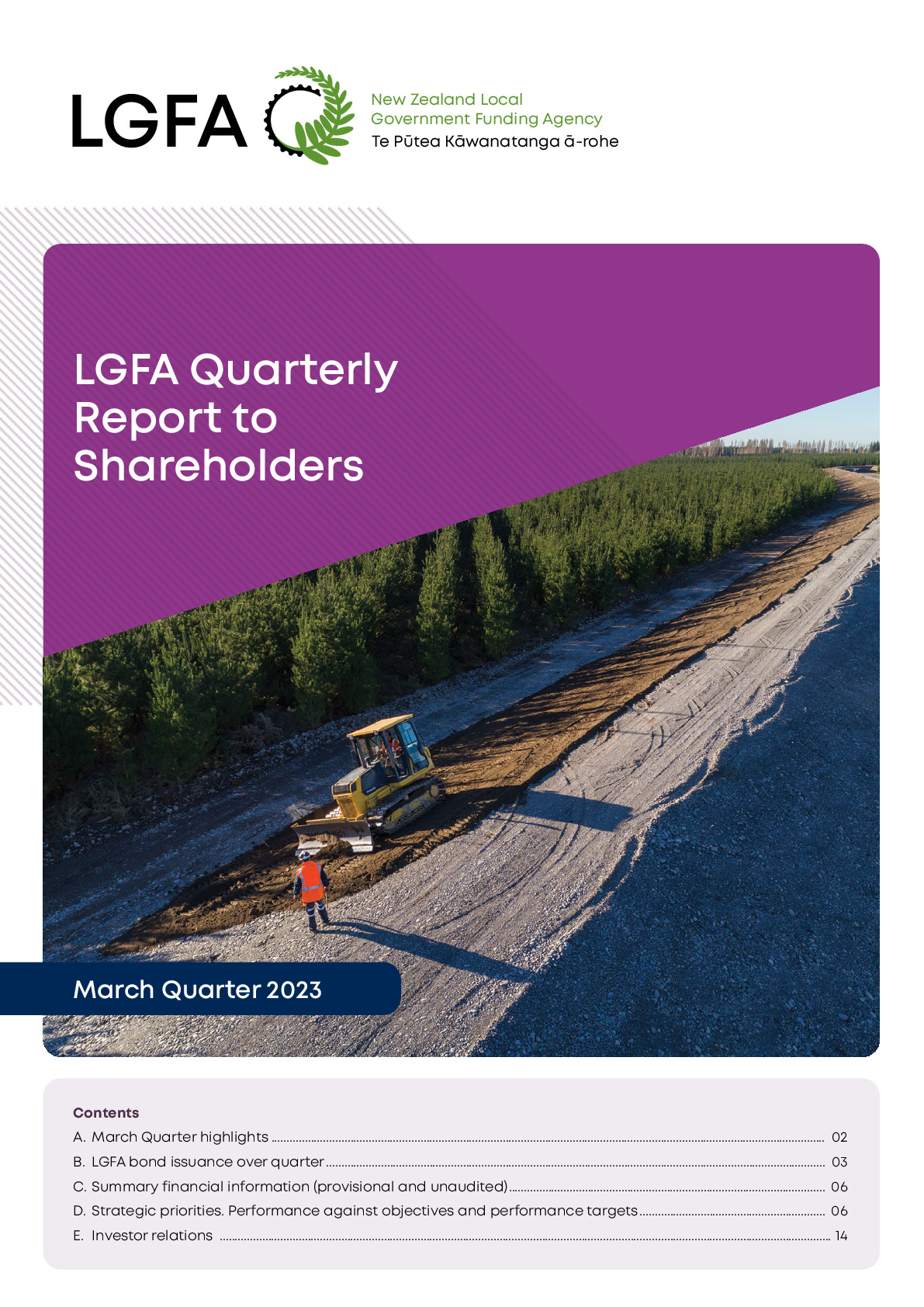 LGFA Quarterly Report to Shareholders March 2023 New Zealand Local