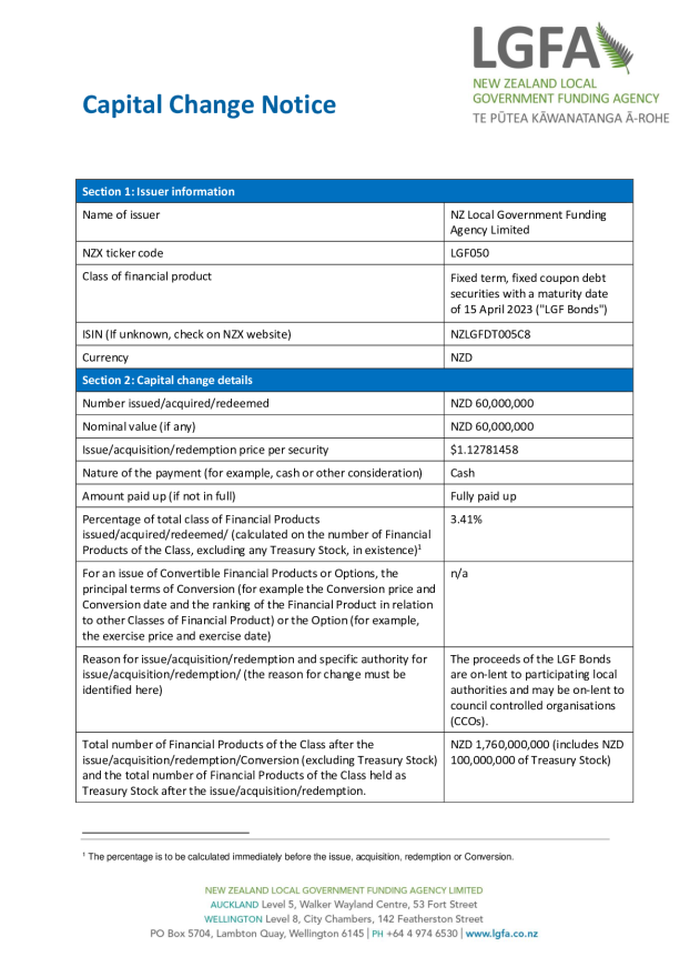 NZX Capital Change Notice  15 April 2023 - Tender 77.pdf