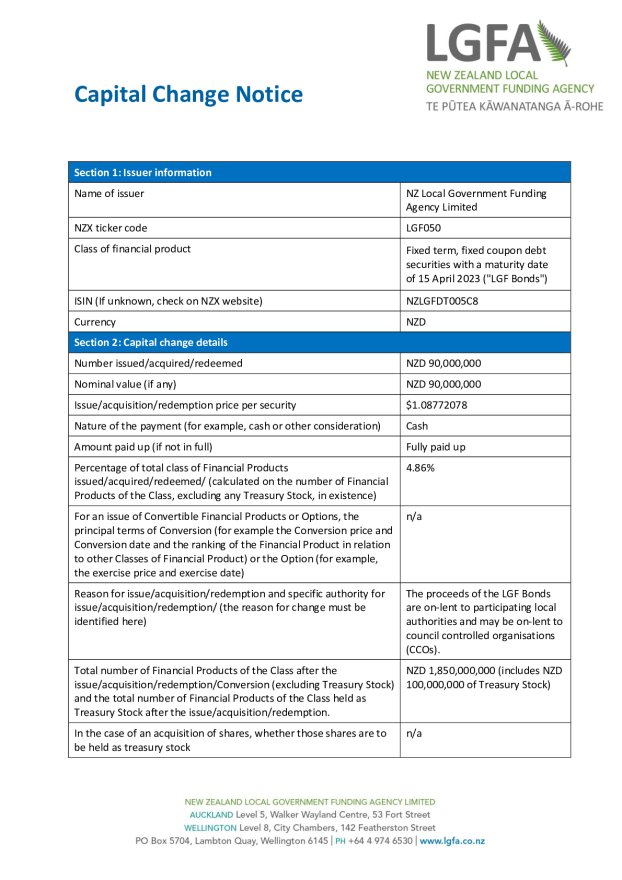 NZX Capital Change Notice  15 April 2023 - Tender 83.pdf