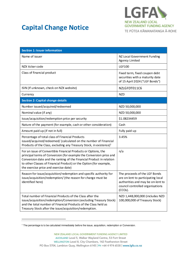 NZX Capital Change Notice  15 April 2024 - Tender 74.pdf