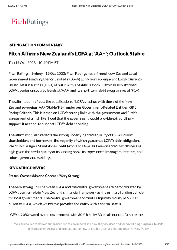 Fitch Affirms New Zealand's LGFA at 'AA+'; Outlook Stable.pdf