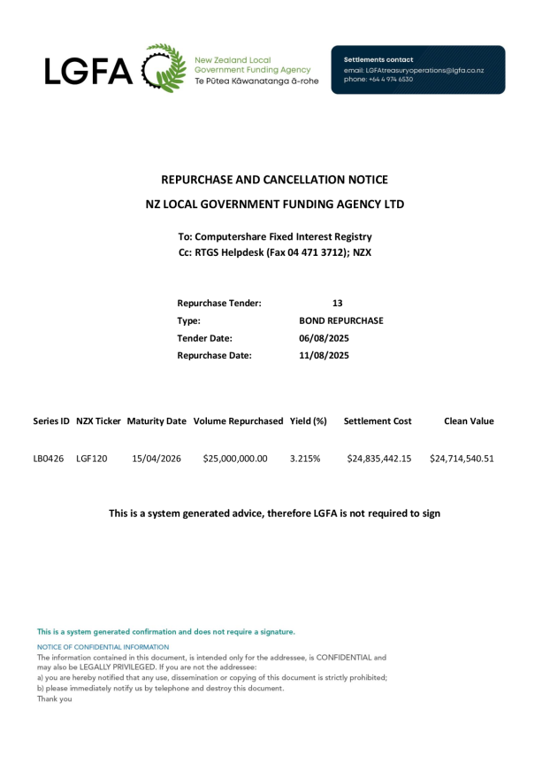 Bond Repurchase and Cancellation Notice - Tender 13.pdf
