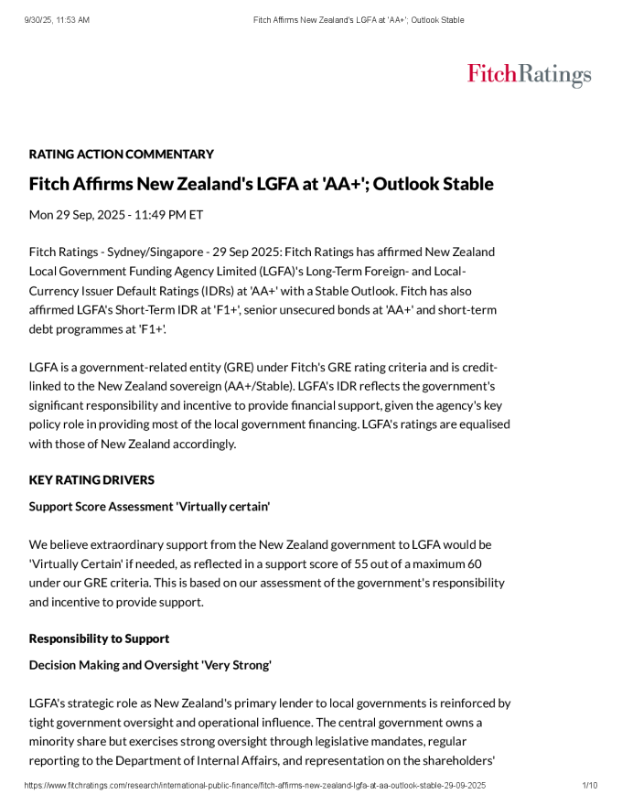 Fitch Affirms New Zealand's LGFA at 'AA+'; Outlook Stable.pdf