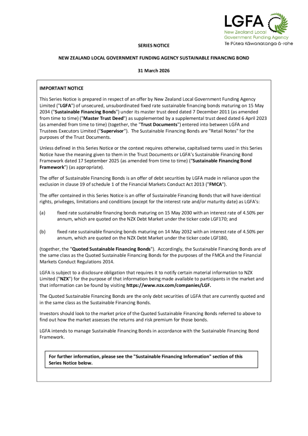 Series Notice SFBs 2034s - March 2026 Bond Syndication.pdf