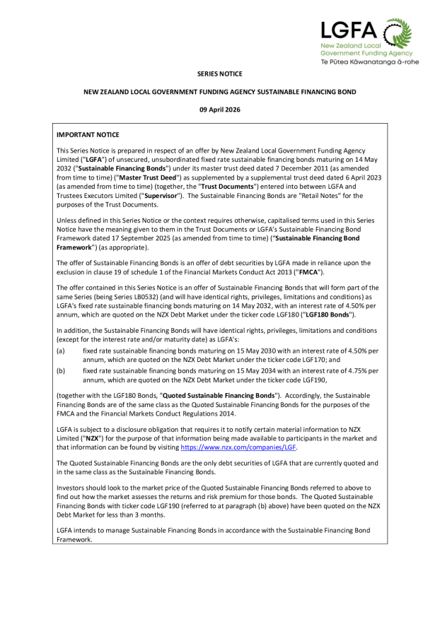 May 2032 - SFBs TEMPLATE - QFP Existing Series - LGFA - Series Notice - as at 06 May 2025 v.4 v.7.pdf